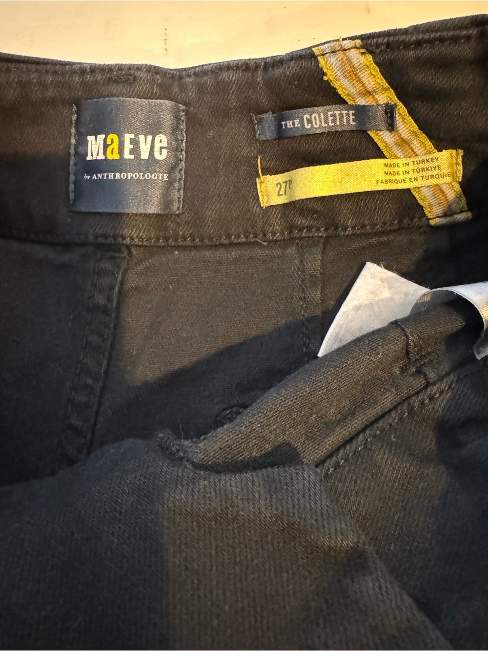 Maeve Colette High-Rise Wide-Leg Denim Jeans Black 27P - Picture 7 of 9